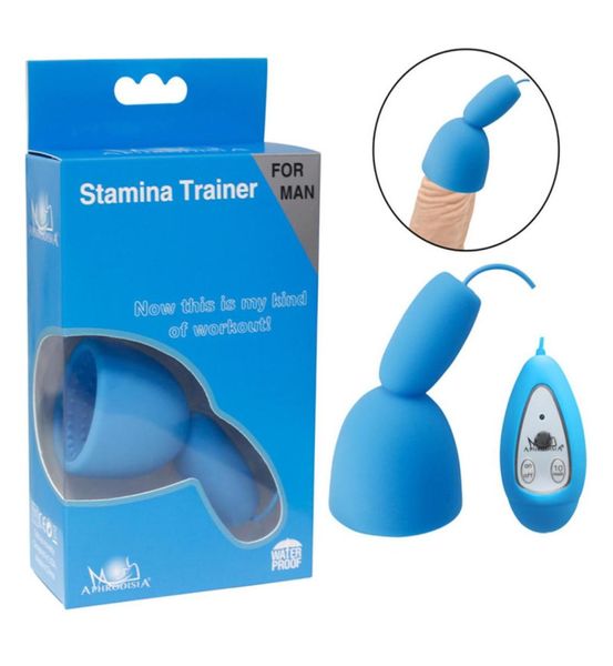 APHRODISIA 10 velocità vibrante silicone resistenza del pene trainer masturbazione vibratore per uominimasturbatore maschile giocattoli adulti del sesso7723196