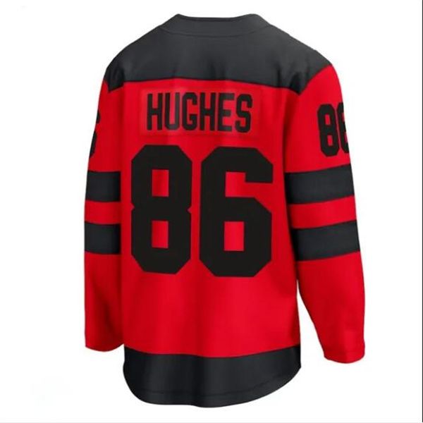 Erkekler New Jersey Nico Hischier Red 2024 Jersey Buz Hokey Jersey Jack Hughes Dougie Hamilton Özel Herhangi Bir İsim Herhangi Bir Numara