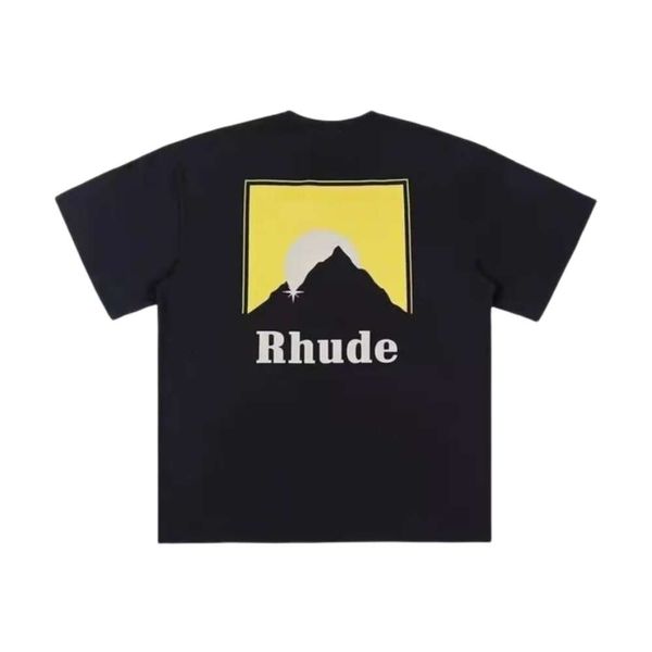 RHUDE T-SHIRT Designer de alta qualidade masculina camisetas rh rh bordery t camisetas para masculino masculino camisa feminina roupas de manga curta grande tamanho 100% de algodão camisetas de algodão