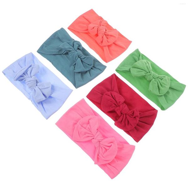 Bandanas 6 adet saç bantları bebek kafa bandı bebek kafa bantları kızlar için aksesuarlar yürümeye başlayan çocuk papyon