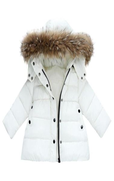 Bambini Ragazze Ragazzi Russia Inverno Vera pelliccia addensata Giù Parka Cappotto con cappuccio Giacca Soprabito 110Y Bambino Abbigliamento per bambini Capispalla Y269424213