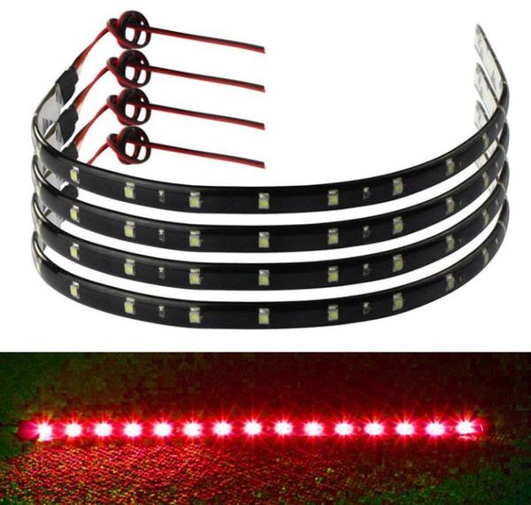 4 pçs 30cm 15 led caminhões de carro grill flexível tiras de luz à prova d4 água 4 cores universal carro led acessórios de luz 9505261