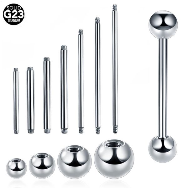 10 PCS G23 Língua Stud Barbell Anel Mamilo Barra Longa Orelha Cartilagem Brincos Industriais Piercing Jóias 240127