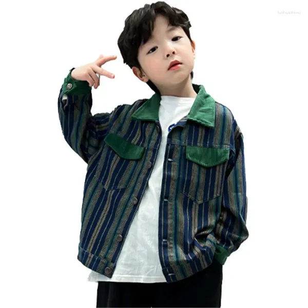 Giubbotti Primavera Autunno Bambini Giacca di jeans Stile casual Bambini Cappotto di tuta sportiva coreana Ragazzi adolescenti Camicia di moda Top vestiti 5-14 anni