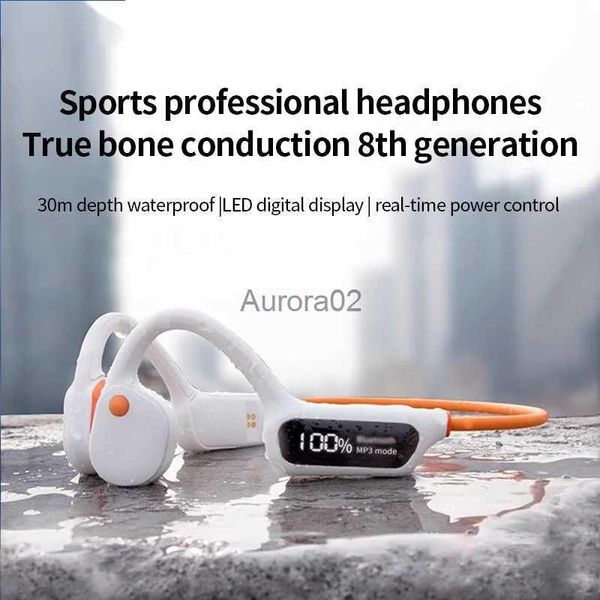 Handy-Ohrhörer Neues X10 Knochenleitungs-Bluetooth-Headset Digitalanzeige Schwimmen Wasserdicht bis zu einer Tiefe von 30 Metern Integrierter 32G YQ240219