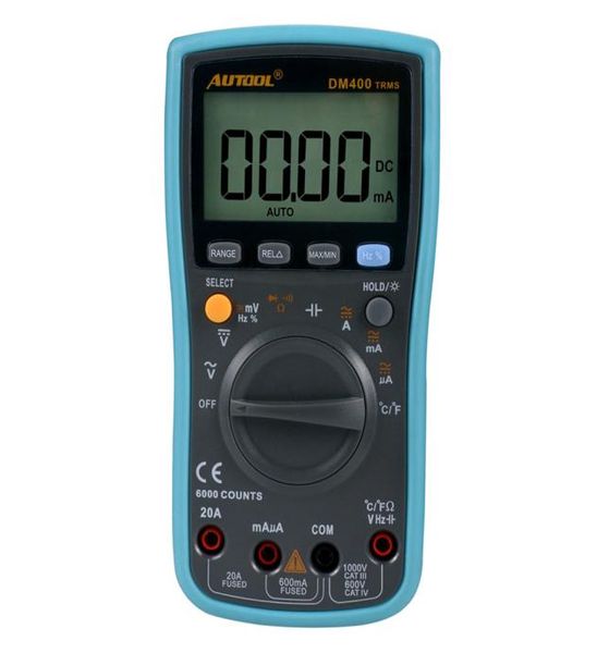 Autool dm400 multímetro digital 6000 contagens grande tela lcd multímetro display de baixa tensão ac dc medição de temperatura 9250516