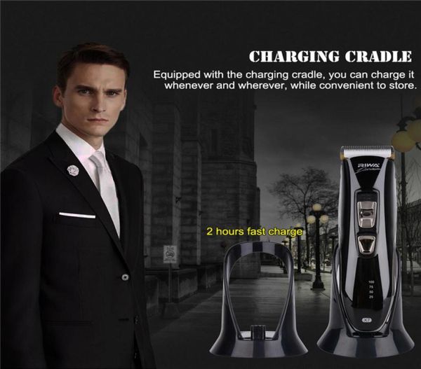 Riwa x7 de carga rápida Cabelo lavável Clipper Professionals Rechargable com Titanium Ceramic Blade7226517