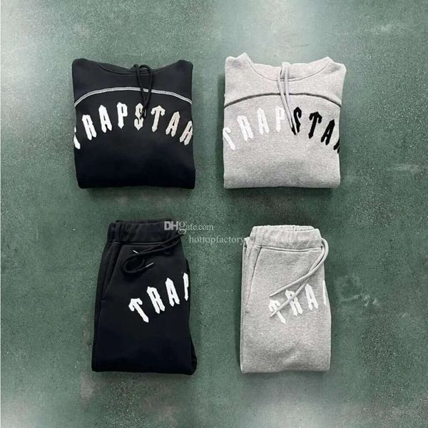 Designer clássico Trapstar Hoodie SPLIT ARCH HOODIE TRACKSUIT 1: 1 Top Quality Bordado Mulheres Sportswear Calças de Jogging UE Tamanhos XS-XL 2024