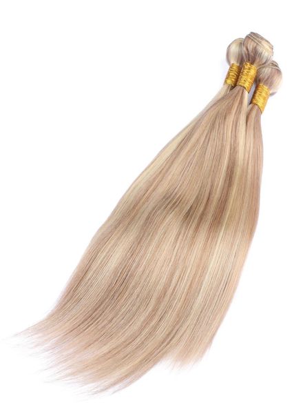 Chegam novas cor de piano 27 613 loira em linha reta cabelo humano tece destaque misto mel loira virgem brasileira 3 pacotes wefts7773500