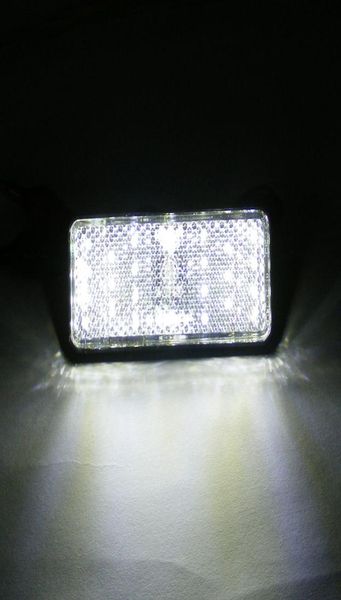 2 Rettangolo bianco Riflettori LED Luce freno Rettangoli universali per moto Rettangoli per bicicletta Rettangolo per bici Rettangoli per auto aut4179481