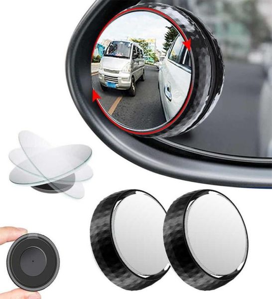 Specchio per punto cieco per auto rotondo in vetro HD con specchietto retrovisore convesso incorniciato con ventosa regolabile grandangolare per auto SUV camion1741753