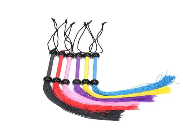 Chegada mais recente moda borracha flogger chicote com alça de acrílico sexo spanking silicone chicotes jogos sexuais brinquedos para adultos brinquedos eróticos 6532273