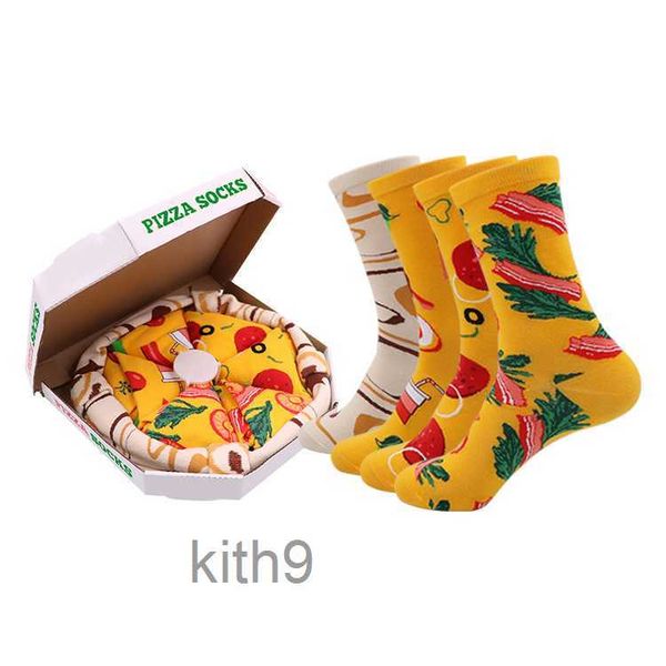 Amanti della moda creativa da uomo Confezione regalo natalizia calzini pizza midtube cotone SNW1