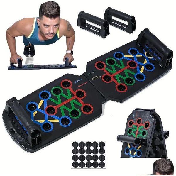 Conjunto de prancha push-up portátil multifuncional com alças, equipamento de fitness dobrável para peito, abdômen, braços e costas Trai Otzky