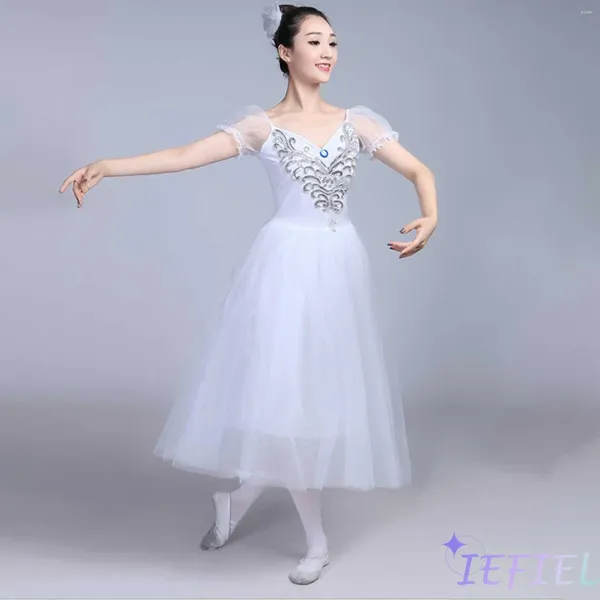 Stage Wear Mulheres Ballet Dança Multi Camadas Tulle Tutu Vestidos Swan Lake Ballerina Dancewear Traje Prom Party Performance Ball Vestido