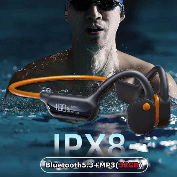 Handy-Kopfhörer X10 Knochenleitung Bluetooth5.3 Wireless IPX8 Wasserdichtes Headset MP3-Player Schwimmen Ohrbügel mit Mikrofon Power Display YQ240219