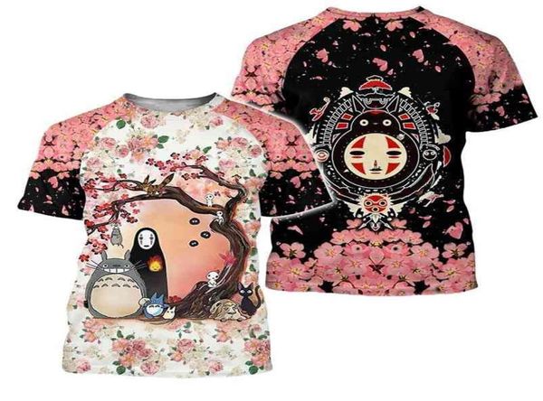 Anime Studio Ghibli Spirited Away 3D Stampato maglietta da uomo Totoro Harajuku Camicia a maniche corte Summer street Casual Maglietta unisex 2108915296