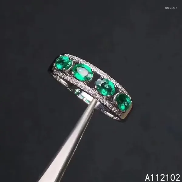 Clusterringe KJJEAXCMY Edlen Schmuck 925 Sterling Silber Eingelegte Natürliche Smaragd Mädchen Edler Luxus Chinesischen Stil Ring Unterstützung Test