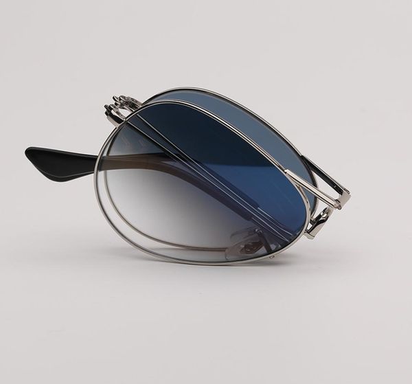 Top quality Metal Frame Vintage folding Sunglasses Women Men Driving foldable gradient gafas uv400 Pilot Sun Glasses4210093