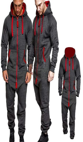 Men039s Tracksuits 2022 Mens Splicing Macacão Homens Onepiece Garment Pijama Playsuit Zipper Hoodie Masculino Onesie Macacões Overal9458552