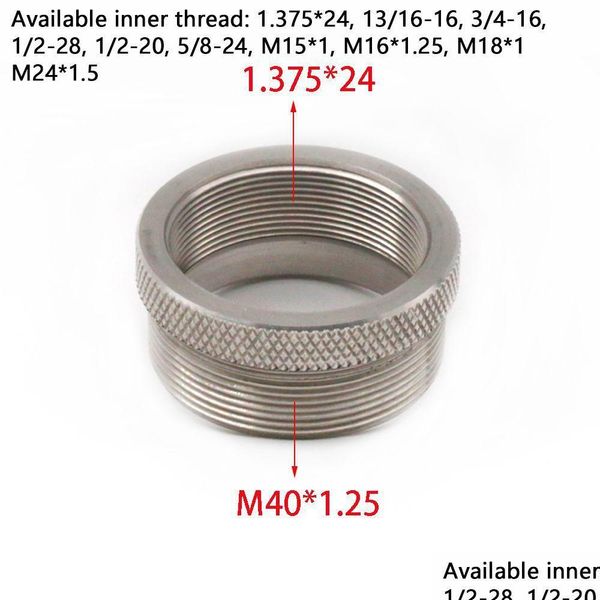 Outros acessórios interiores Aço inoxidável 1.375X24 13/16-16 1/2-20 M15X1 M16X1.25 M18X1 M24X1.5 1/2-28 5/8-24 3/4-16 Para M40X1.25 Extremidade Dhsnm