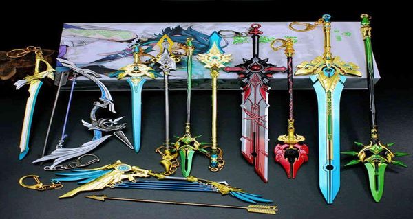 Genshin impacto espada chaveiros genshin cosplay s skyward lâmina chaveiros presentes coleções8704972