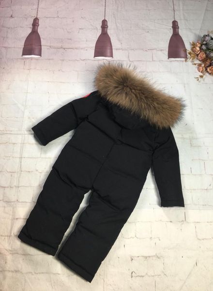 designer di lusso Spessore caldo Piumino mimetico Baby Kids Doppia cerniera Collo in vera pelliccia di procione collo in piuma d'oca Pagliaccetti ragazzo ragazza jack9537160