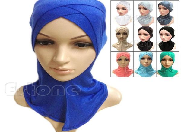 Müslüman Pamuk Tam Kapak İç Hijab Kapağı İslami kafa Aşınma Şapkası Underscarf Renkler11198956