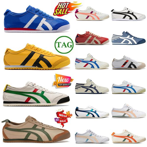 Kadın erkek markası Tiger Meksika 66 Trainer Platform Vintage Tigers Toptan Tasarımcı Sıradan Onitsukass Ayakkabı Siyah Altın Gümüş Birch Yeşil Kırmızı Sarı Slip-On