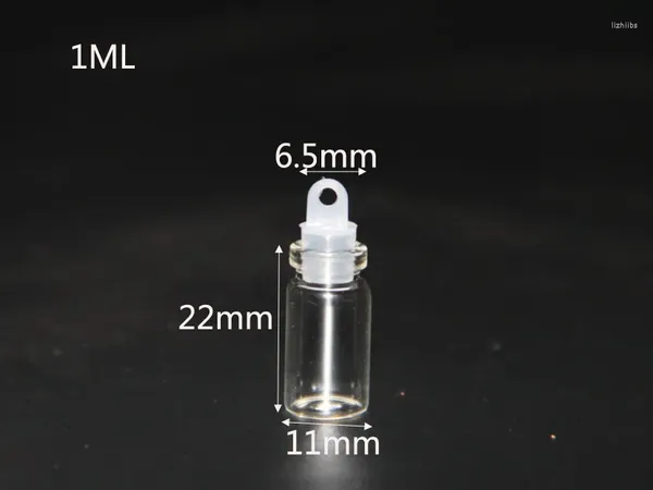 Flaschen 50 Stück 11 22 mm 1 ml Mini-Glasgläser Wunschanhänger mit Kunststoffstopfen Kleine Flasche Dekoration Handwerk Nachrichtenfläschchen