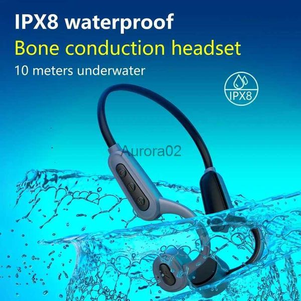 Handy-Kopfhörer, echte Knochenleitungs-Kopfhörer, Schwimmen, IPX8, wasserdicht, Bluetooth, kabellose Headsets, 16 GB, MP3-Audio, Musik-Player, Sport-Kopfhörer YQ240219