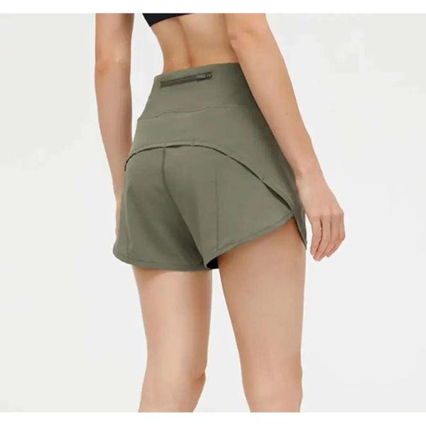 L Vita posteriore Tasca con cerniera Yoga Hotty Pantaloncini caldi Leggero Traspirante Corsa Fitness Pantaloncini sportivi per biancheria intima da donna Panno da palestra