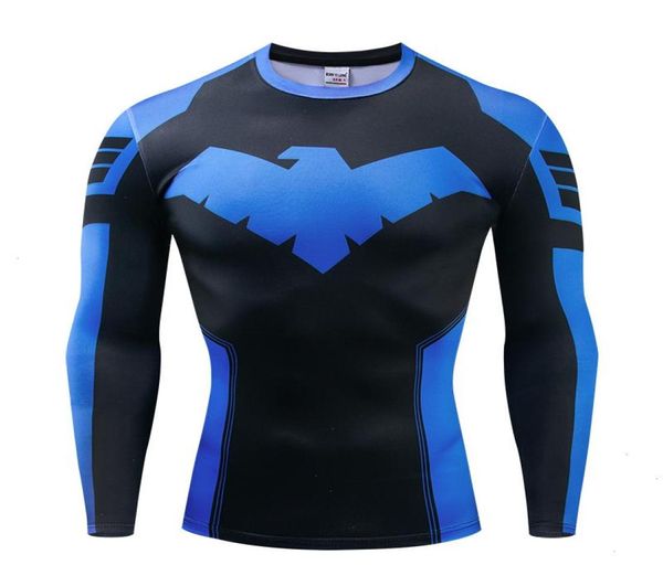 Nightwing 3d Gedruckt T Shirt T-shirts Männer Langarm Cosplay Kostüm Fitness Kleidung Männlich Tops Halloween Kostüme Für Pri9342524