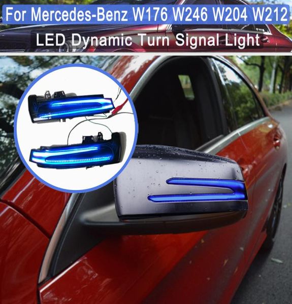 Синий светодиодный динамический боковой габаритный указатель поворота с проточной водой, мигалка для MercedesBenz W221 W212 W204 W176 W246 X156 C204 C1179347743