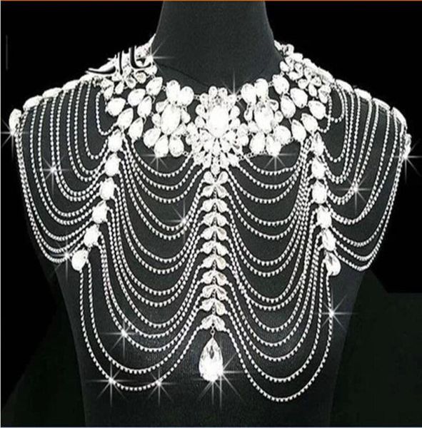 Corpo jewerly diamante cristal strass borla ombro corrente xale envoltório capa noiva weddingm barato nupcial wraps2013872