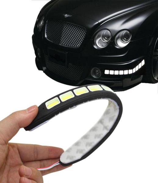 2 pçs quadrado 21cm dobrável led luz de circulação diurna 100 à prova dwaterproof água cob luzes do dia flexível led carro drl lâmpada condução bj9598933