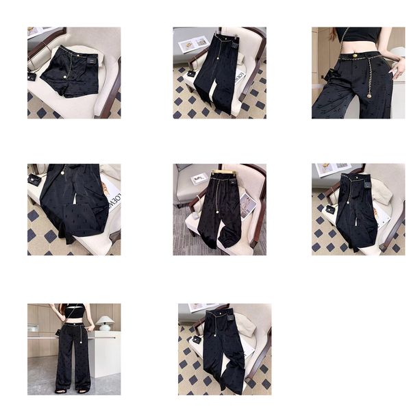 Kleine DAMEN-Hose, Designer-Leggings, Bikini-Duft, Badebekleidung, entspannte Ruhehose, elastisch, schwarz, atmungsaktiv, vertikales Logo-Design einer großen Marke mit sanfter Entspannung