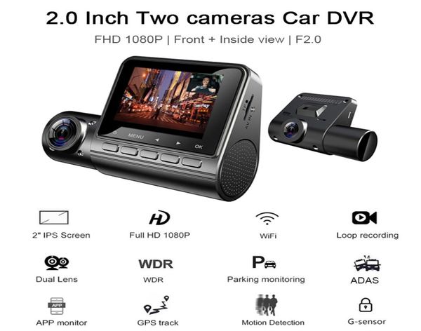 Auto-DVR-Dash-Cam-Recorder Full HD 1080P Dual-Lens-GPS-Modul verfolgen WiFi-Parkmonitor9256223