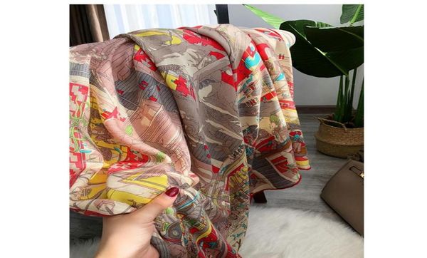 Scarves 30 Silk 70 Cashmere Scarf For Women Fashion 140140 Square Lady Autumn Winter Soft Beach Travel Office Party Shawl4262549