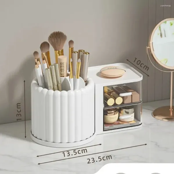 Aufbewahrungsboxen Kosmetik Make-up mit Pinsel Display Vanity Organizer Lippenstift Box Halter für Kosmetikkoffer