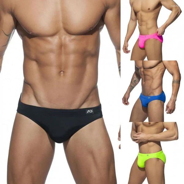 Unterhosen Männer Badeshorts Badehose Stretch Tanga Schlank Einfarbig Niedrige Taille Sommer Bademode Höschen Sexy Bikini Badeanzug Kurze Unterwäsche