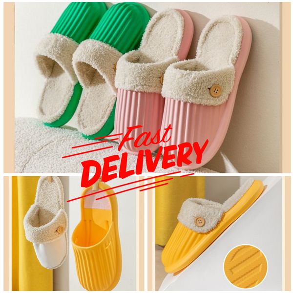 Chinelos Home Womens Mens Destacável Pele Inverno Quente À Prova de Água Sandle Não-Slipe Algodão Senhoras Sandália De Pelúcia Memória Espuma Casais Sapatos Macios e Confortáveis