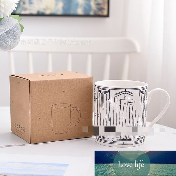 High-end nova caneca de cerâmica luz luxo bonito copo de água europeu casa sala estar copos criativos estilo britânico