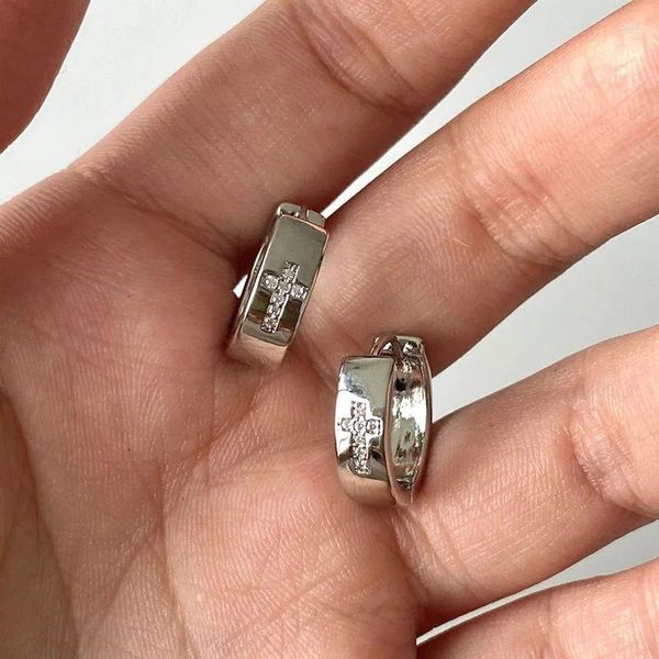 Ohrstecker Trendy Zirkon Kreuz Mode Design Koreanische Y2k Mädchen Süße Kühle Zarte Hoop Für Frauen Schmuck Großhandel