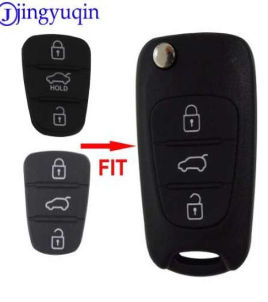 Jingyuqin Neue Ersatz Gummi Pad 3 Tasten Flip Auto Remote Key Shell Für Hyundai I30 IX35 Kia K2 K5 Schlüssel abdeckung Case2985512