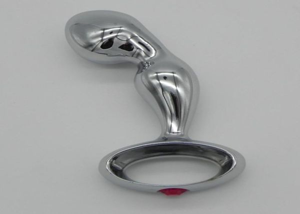 Gancio anale in lega di zinco cromato di alta qualità con anello con foro Butt plug anale in metallo Giocattoli del sesso Prodotti per adulti FFL016331904