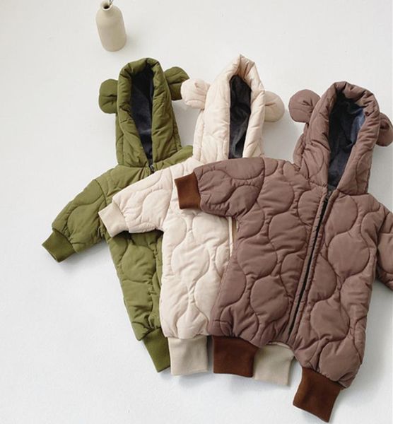 Inverno da criança do bebê meninos menina macacão infantil do bebê meninas macacão de uma peça roupa meninas grosso quente outerwear9138640