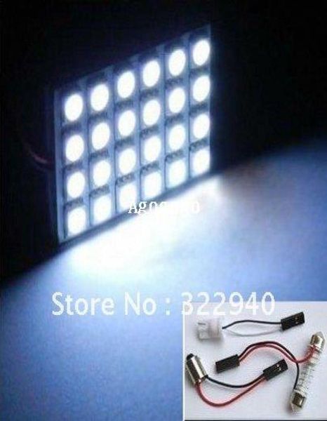 10 Stück 24 SMD 5050 LED-Innenraumleuchte für Autos mit T10 BA9s und Soffitten-Lichtadaptern, weiß/warmweiße Farbe6542393