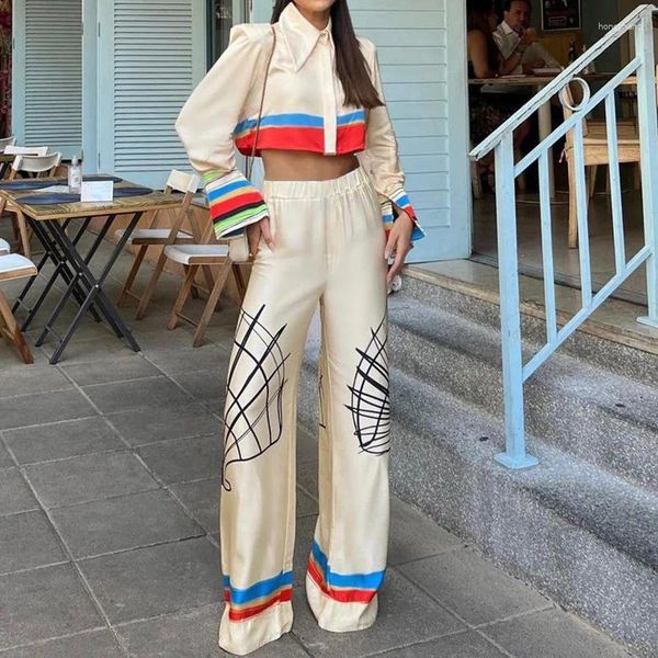Etnik Giyim 2 Parça Kadın Set Dashiki Afrika Bahar Sonbahar Bluz Üst ve Pantolon Takım Kıyafetler Moda Ofisi Leydi Eşleştirme Setleri Kıyafet