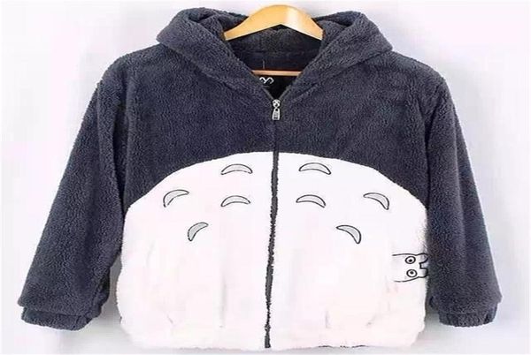 Nuovo Harajuku Totoro Kawaii Felpa con cappuccio Felpa Il mio vicino Cappotto Cosplay Cappotto in pile con orecchie Harajuku Giacche carine Natale Y27106573